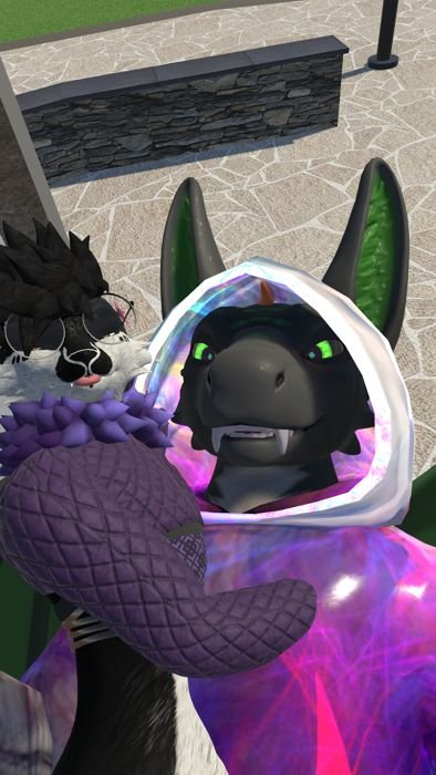 Selfie avec un ami en tenue galaxie
